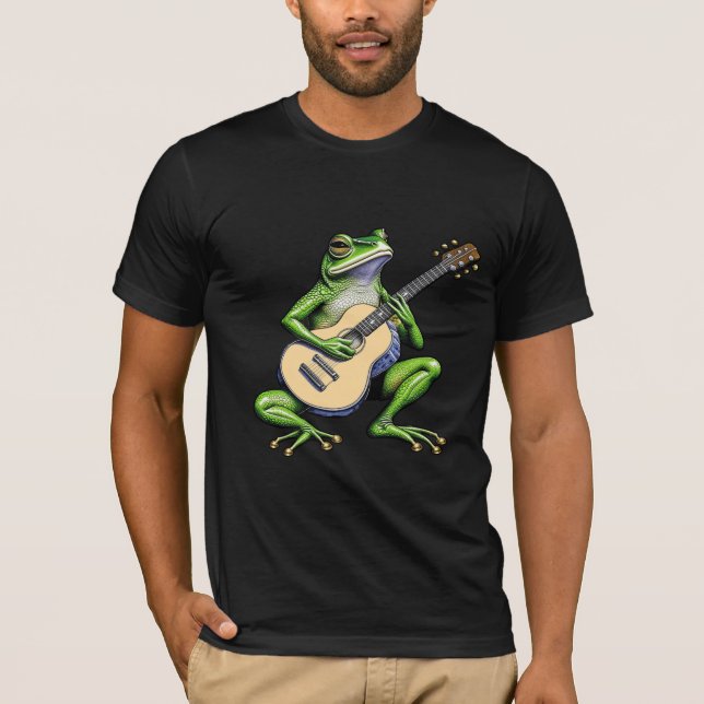 T-shirt Frog drôle Jouer de la guitare (Devant)