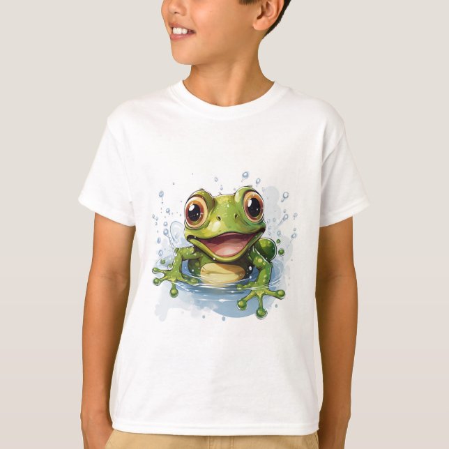 T-shirt Frog drôle pour les garçons - Ribbit Fun! (Devant)