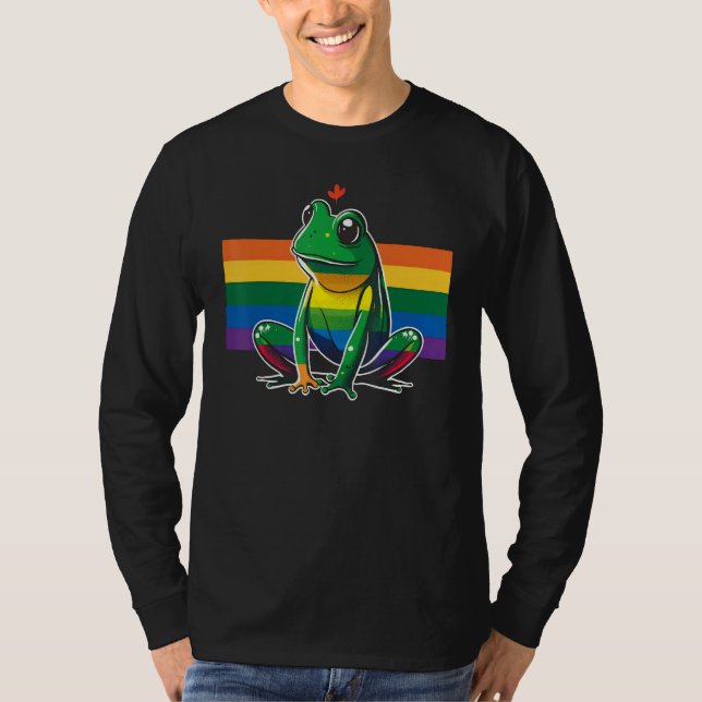 T-shirt Frog Gay Pride LGBT Rainbow Flag on Frog LGBTQ 2 (Devant)