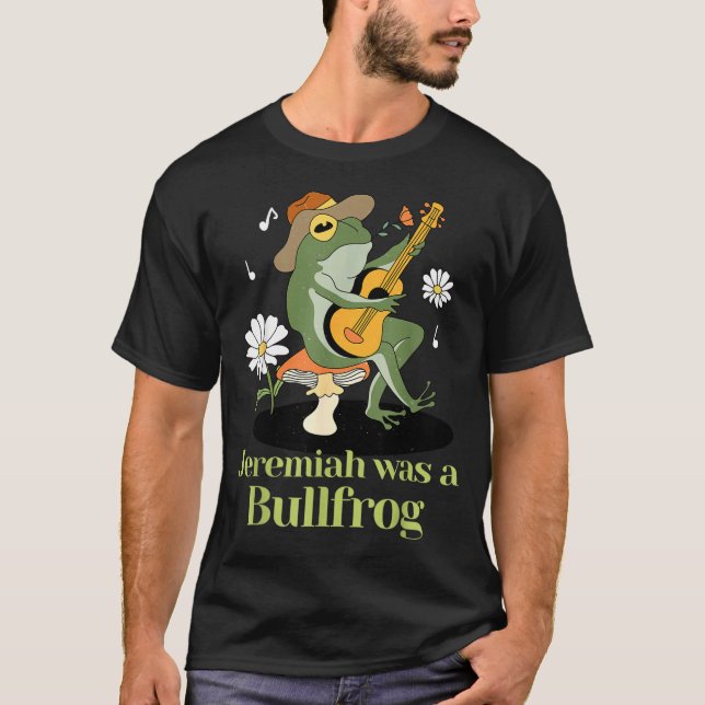 T-shirt Frog Guitar-jeremiah Was Bullfrog Funny Saying  (Devant)