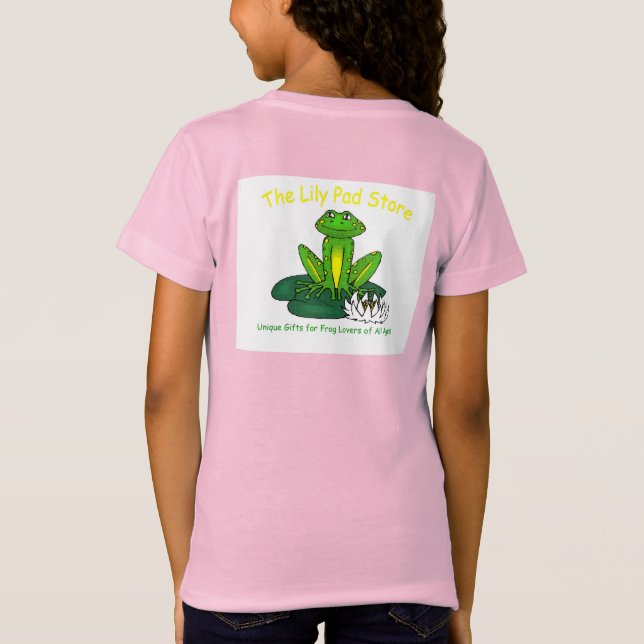T-Shirt Frog on a Lily Pad Kid's Pink  (Dos)