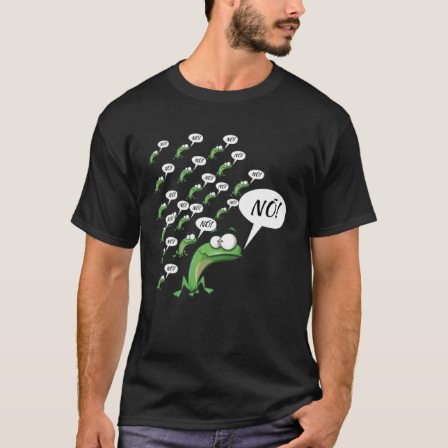 T-shirt Frog Statement Fun Motif No Quak Nö (Devant)