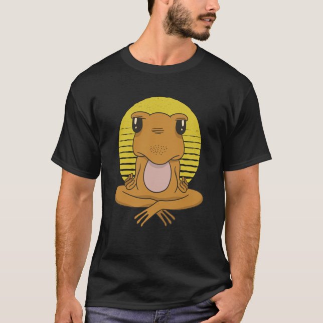 T-shirt frog yoga namaste (Devant)