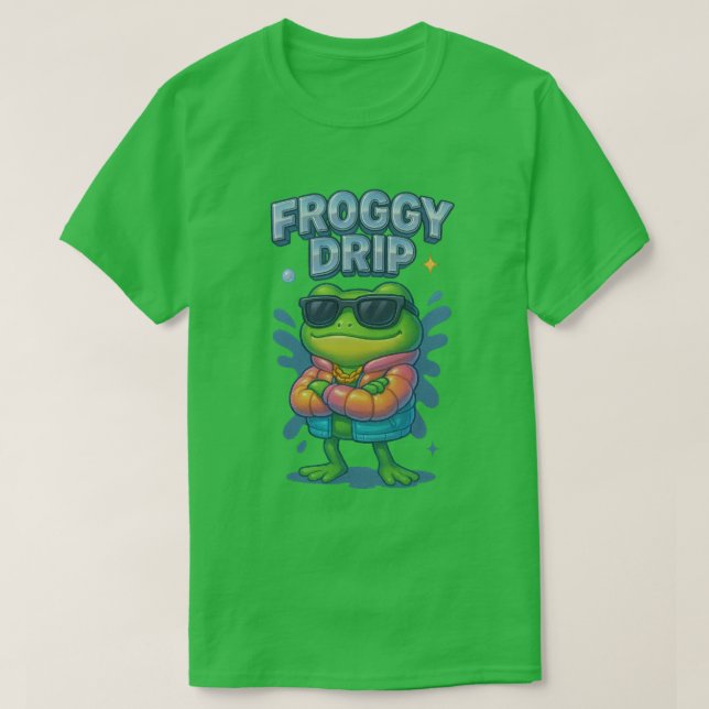 T-shirt Froggy Driving Neon Streetwear Frog Style Chemise (Design devant)