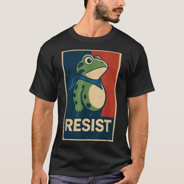 T-shirt Frogs Against Fascism - Portland Frog Protest, fas (Devant)
