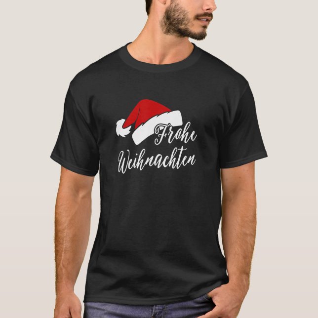 T-shirt Frohe Weihnachten Merry Christmas Auf Deutsch Germ (Devant)