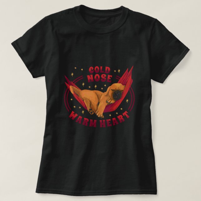 T-shirt Froid Nez Coeur Chaud Anglais Mastiff Amant (Design devant)