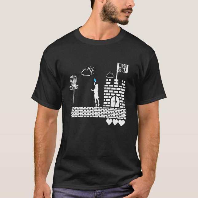 T-shirt Frolf Crazy Retro 8 bits Frisbee Discgolf (Devant)