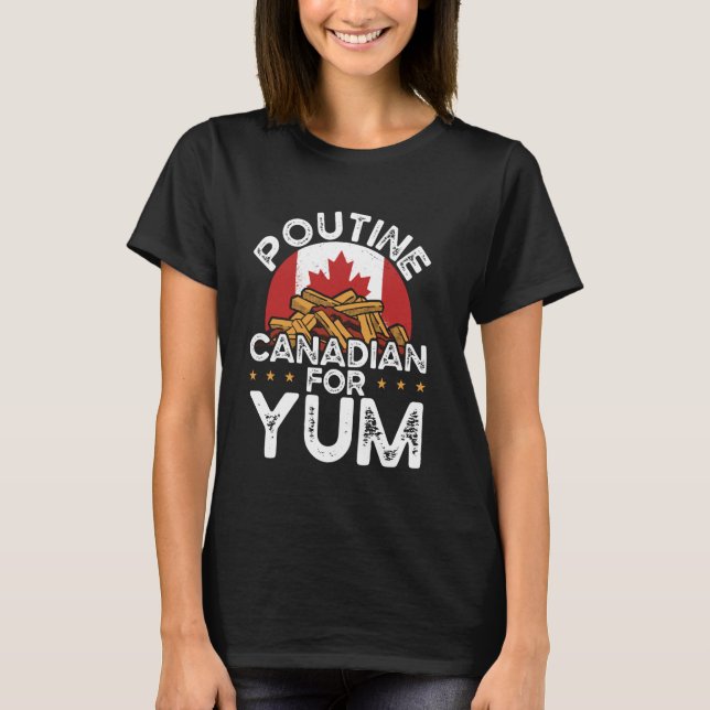 T-shirt Fromage Courges Français Fries Québec Poutine Indu (Devant)