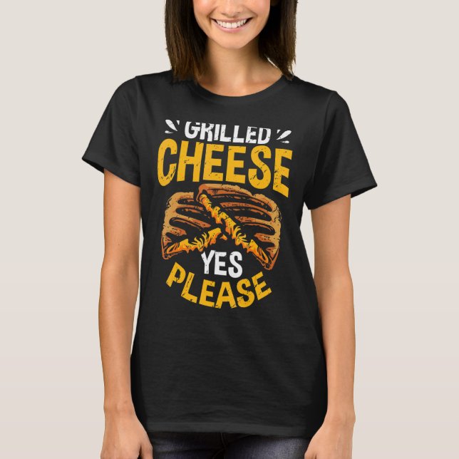 T-shirt Fromage de Cheddar Snacks Fromage Grillé Sandwich  (Devant)