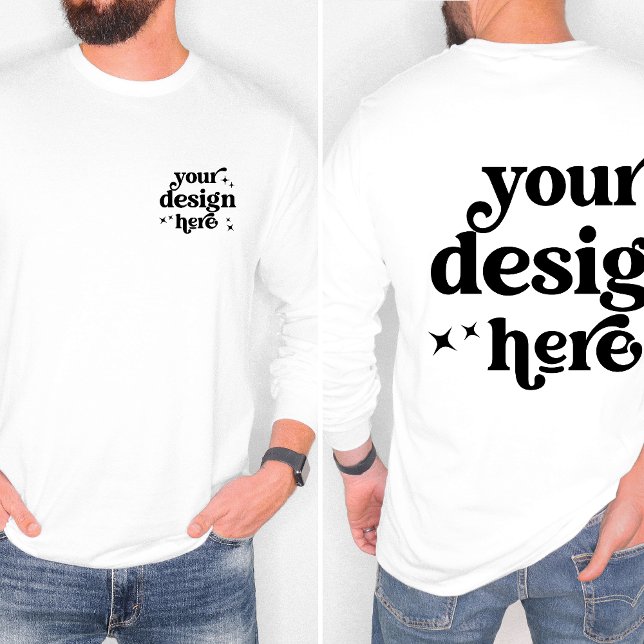 T-shirt Front and Back Design Custom Logo Long Sleeved (Créateur téléchargé)