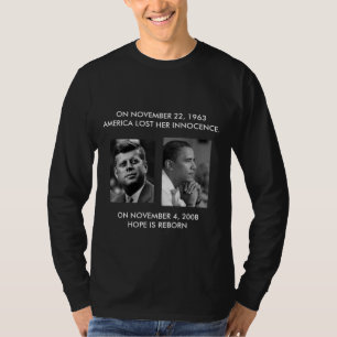 T-shirt FRONT/BACK JFK à la pièce JFK d'OBAMA/"demandent