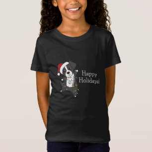 T-Shirt Frontière Collie Chien de Noël Animaux d'hiver Chi