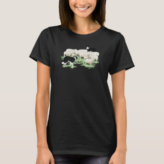 T-shirt frontière collie chiens éleveurs moutons