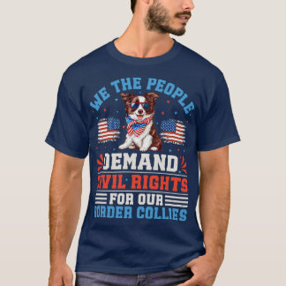 T-shirt Frontière patriotique Collie Chien