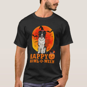T-shirt Frontières Collie Chien Halloween Happy Howl O Wee