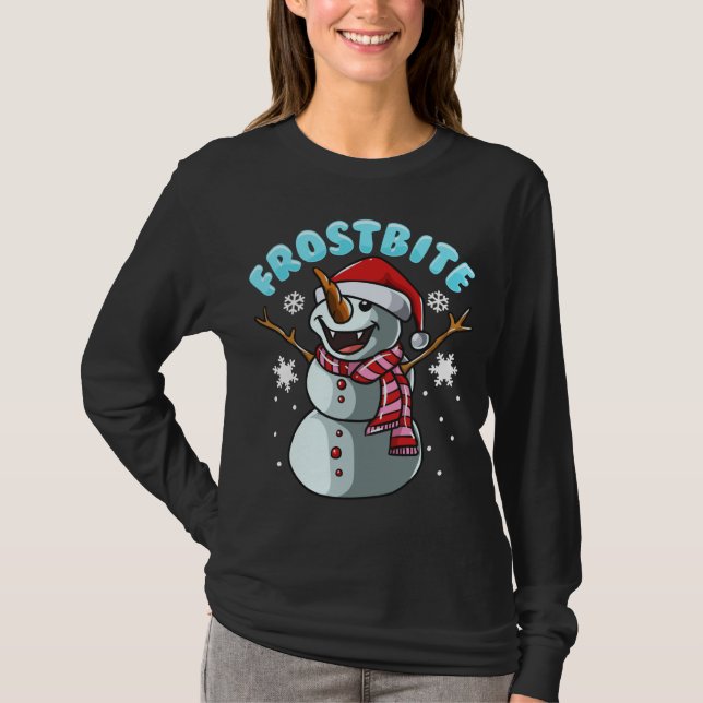 T-shirt Frostbite Snowman Vampire Noël Funky Noël (Devant)