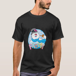 T-shirt Frosty The Snowman Candy Lettres Portrait
