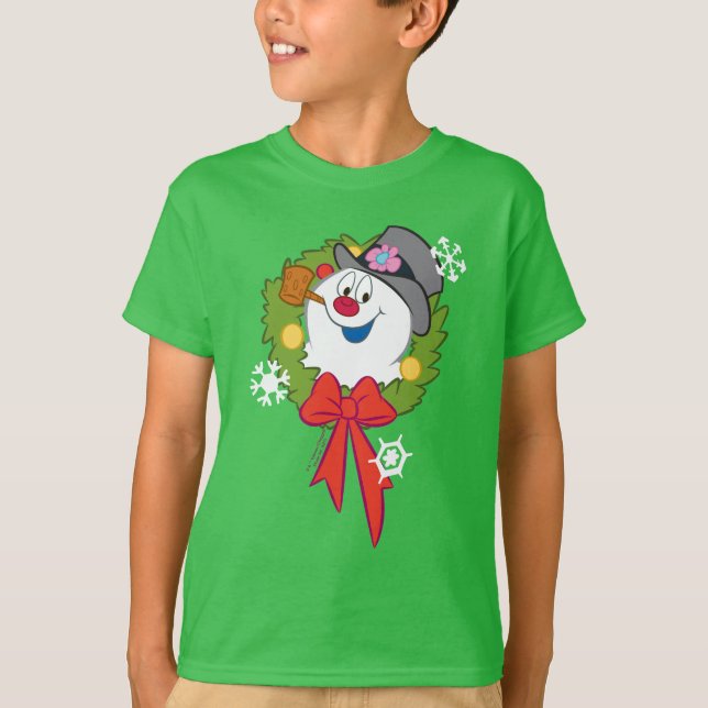 T-shirt Frosty the Snowman™ | Frosty Holiday Wreath (Devant)