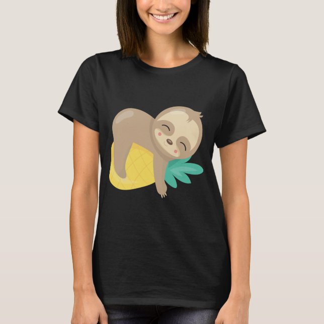 T-shirt Fruit d'ananas Tropical Sloth Baby (Devant)