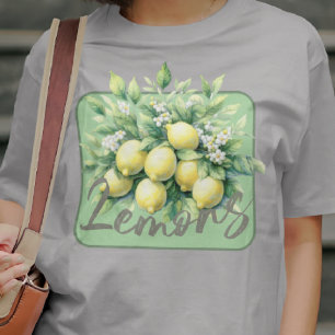 T-shirt Fruit d'aquarelle de citrons Botanique