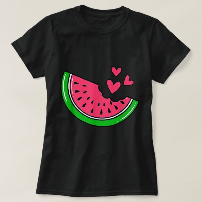 T-shirt Fruit de pastèque Melon Coeurs Amateurs Manger Fru (Design devant)