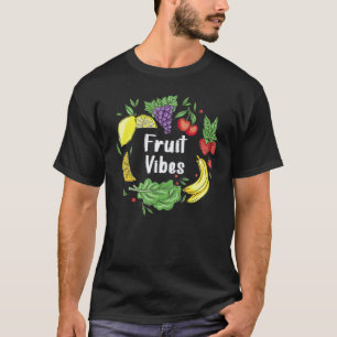 T-shirt Fruit Vibes Végétarien Amour Signe de Paix Vegan V
