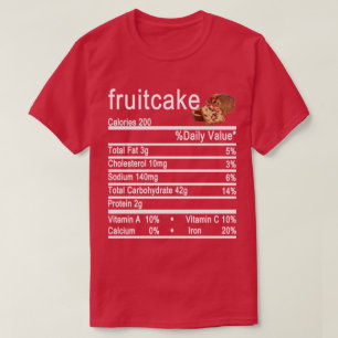T-shirt fruitcake Nutrition Fact étiquette