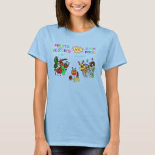 T-shirt fruits and veggies vs. junk food