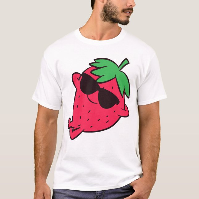 T-shirt Fruits de fraise mignonne Relaxant Fraise lazy (Devant)