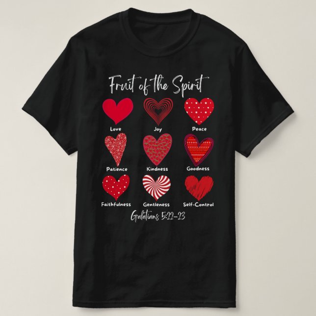 T-shirt Fruits De L'Esprit Galates 5 22 23 Heureux Valent (Design devant)