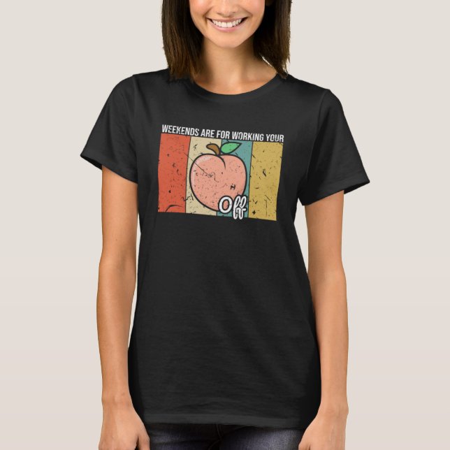 T-shirt Fruits de pêche Imprimer juste Apricot Week-ends d (Devant)