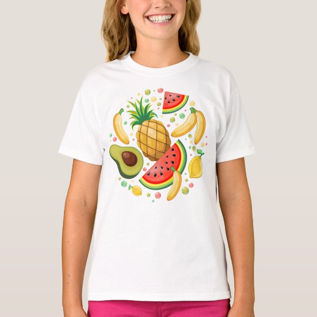 T-shirt Fruits d'été frais Motif (Devant)