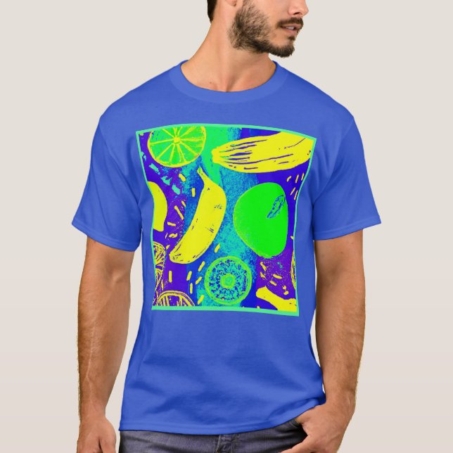 T-shirt Fruits expressifs Neon Color Art Motif (Devant)