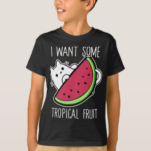 T-shirt Fruits tropicaux Fruit Watermelon Chat Foodie