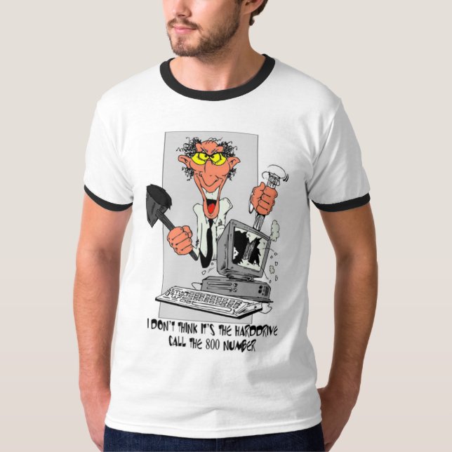 T-shirt Frustration d'ordinateur (Devant)
