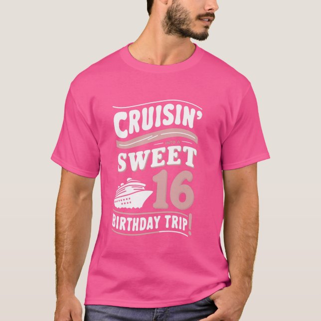 T-shirt fuchsia douce 16e croisière en voyage d'anniversai (Devant)