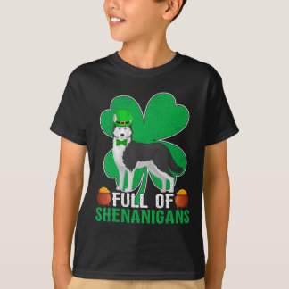 T-shirt Full Of Shenanigans Irish Siberian Husky Dog St Pa