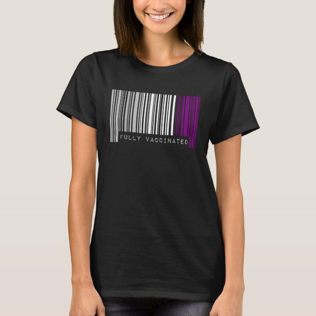 T-shirt Fully Vaccinated Barcode Asexual Pride Flag Aesthe (Devant)