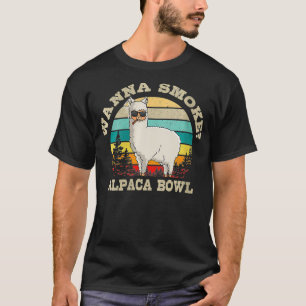 T-shirt Fumer Alpaca Bowl Llama Weed Pot Retr