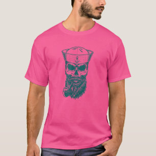 T-shirt Fumer un tube motif de tatouage de mer imprimé