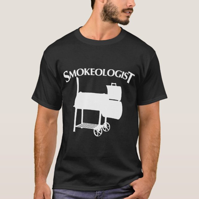 T-shirt Fumeur Funny BBQ Fumeur Grill Pour Hommes BBQ (Devant)