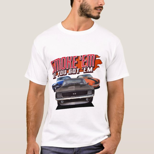 T-shirt fumez-moi si vous avez des voitures musculaires cl (Devant)