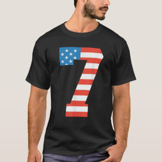 T-shirt Fun 7e anniversaire US américain Drapeau 4 juillet
