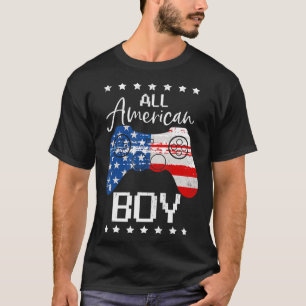 T-shirt Fun All American Boys 4th July Son Video Game USA