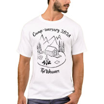 Fun Anniversaire Personnalisé Voyage Camping T-Shi