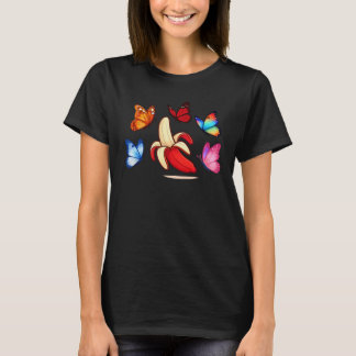 T-shirt Fun Banana with Vibrant Butterflies
