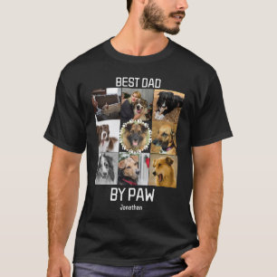 T-shirt Fun Best Dad By Paw Custom 9 Photo Collage