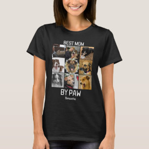 T-shirt Fun Best Mom By Paw Custom 9 Photo Collage