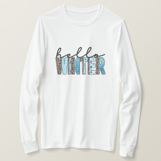 T-shirt Fun Blue Winter Poster de animal (Design devant)